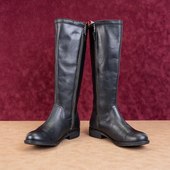 Sofft Woman Black Leather Comfortable Western Riding Zip Knee Boots size 6 - Picture 2 of 10